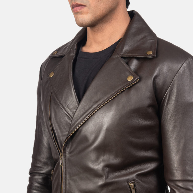 Mens Noah Brown Leather Biker Jacket4534-9-1557130802017